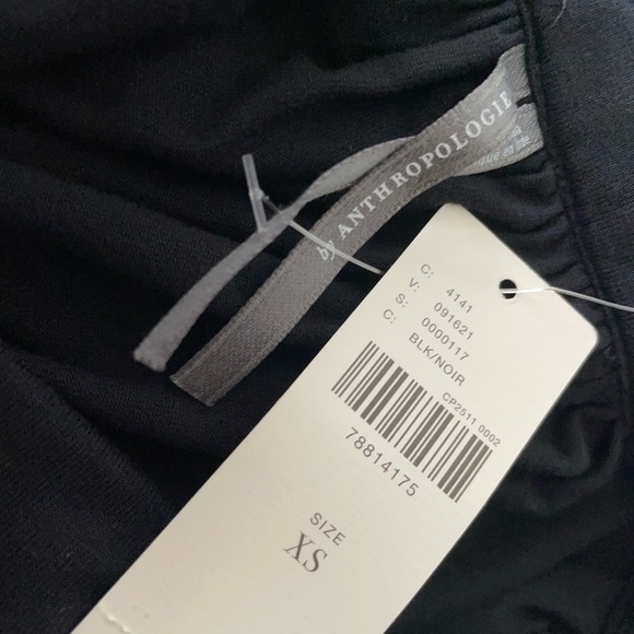 Anthropologie Lace Slip Night Black Mini Dress Size XS NWT Stretch Lace Sleeves - Picture 7 of 7